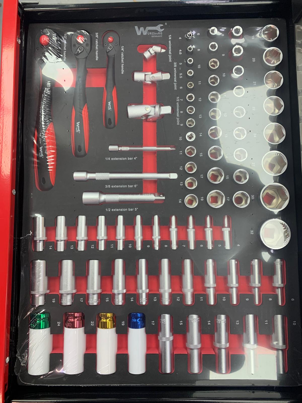 Servante d'atelier Rouge 6/7 tiroirs WURZBURG