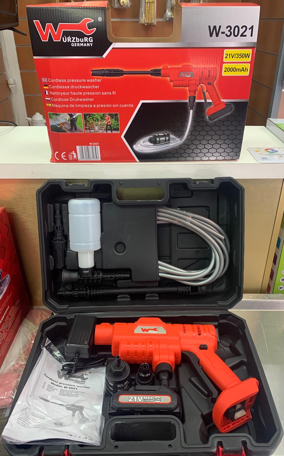 Nettoyeur haute pression sans fil 21V 350W 2Ah WURZBURG