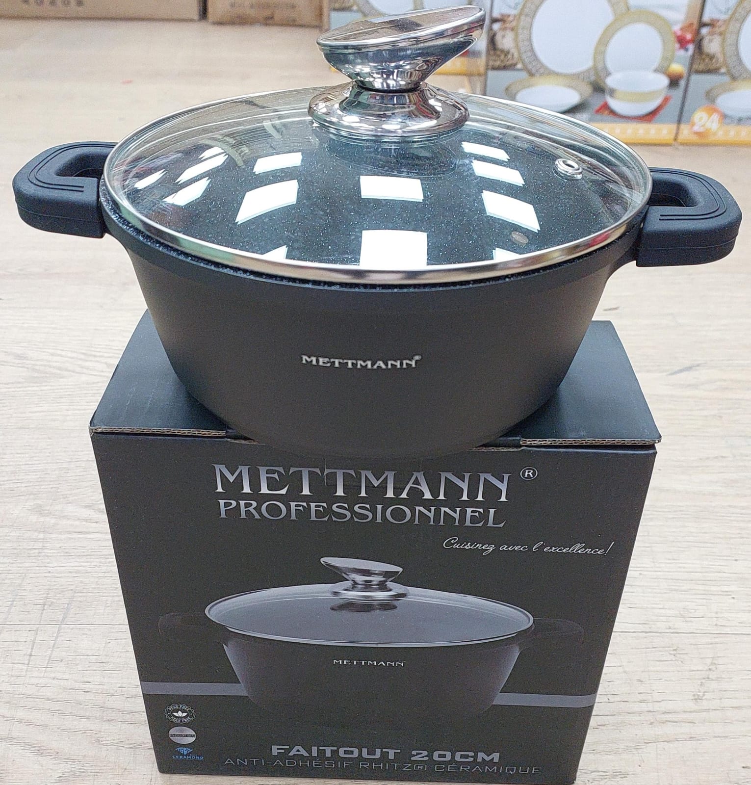 Faitout revêtement céramique + Couvercle de 20cm à 44cm MT