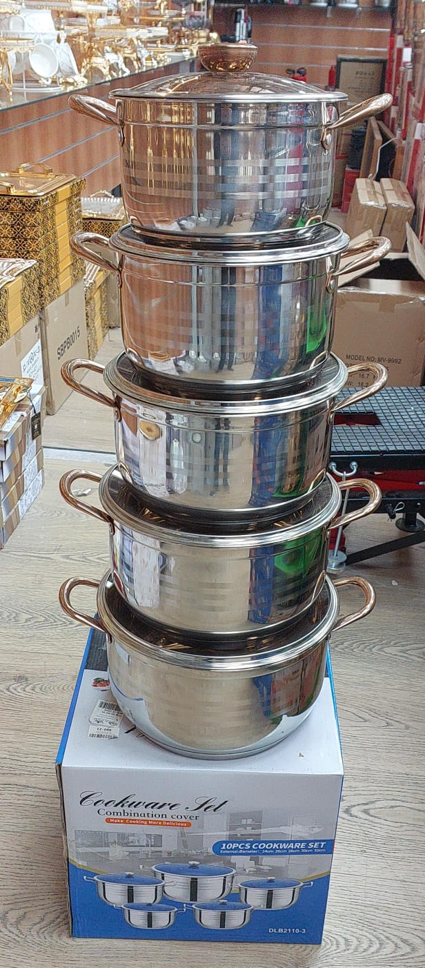 Faitout en inox 10 pièces 24/26/28/30/32cm SU