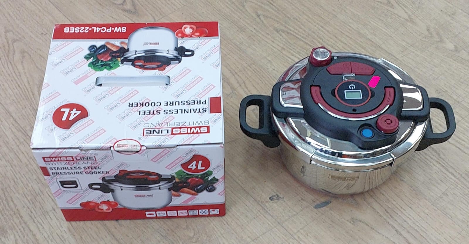 Cocotte-minute inox 4L/6L/8L ouverture/fermeture bouton poignets amovibles SL