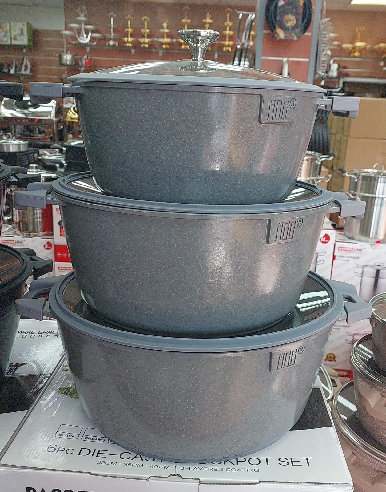 Faitout par 3 céramique 32/36cm/40cm 4 couleurs MGC