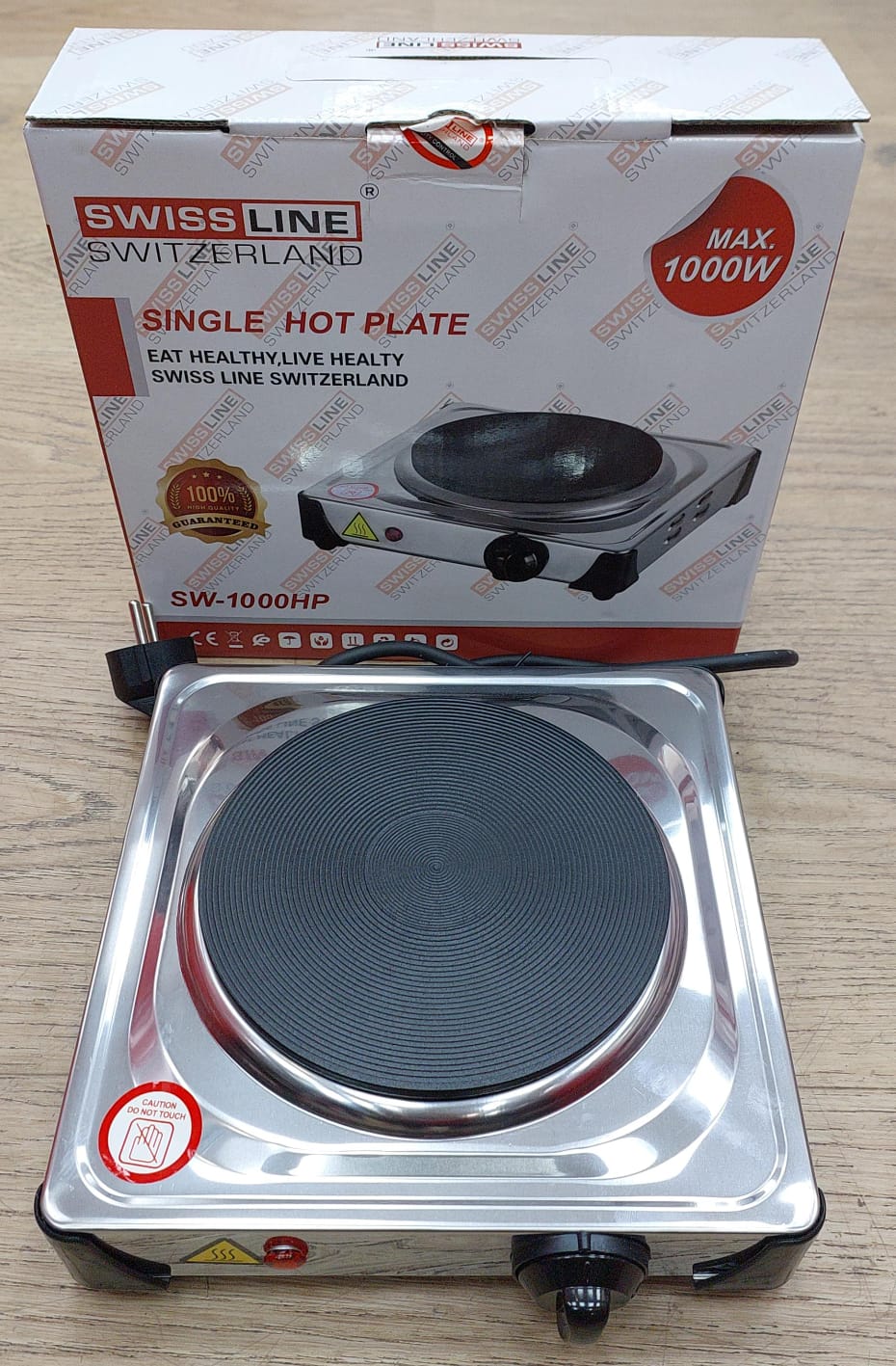 Plaque électrique inox 1000W 1 feux SL