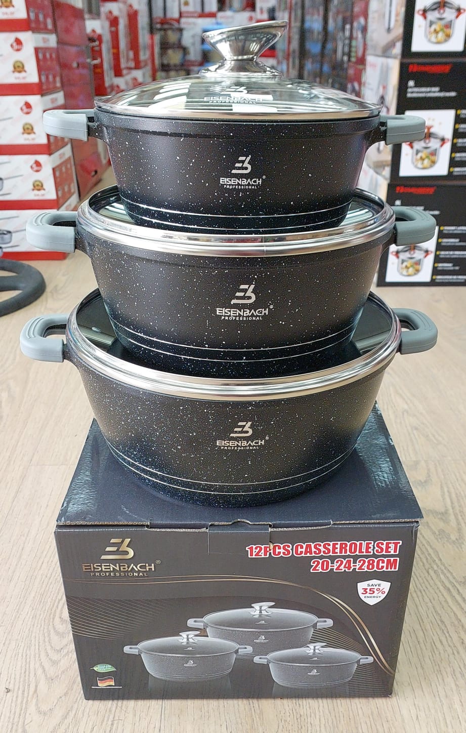 Faitout en pierre par 3 -20/24/28cm New RB