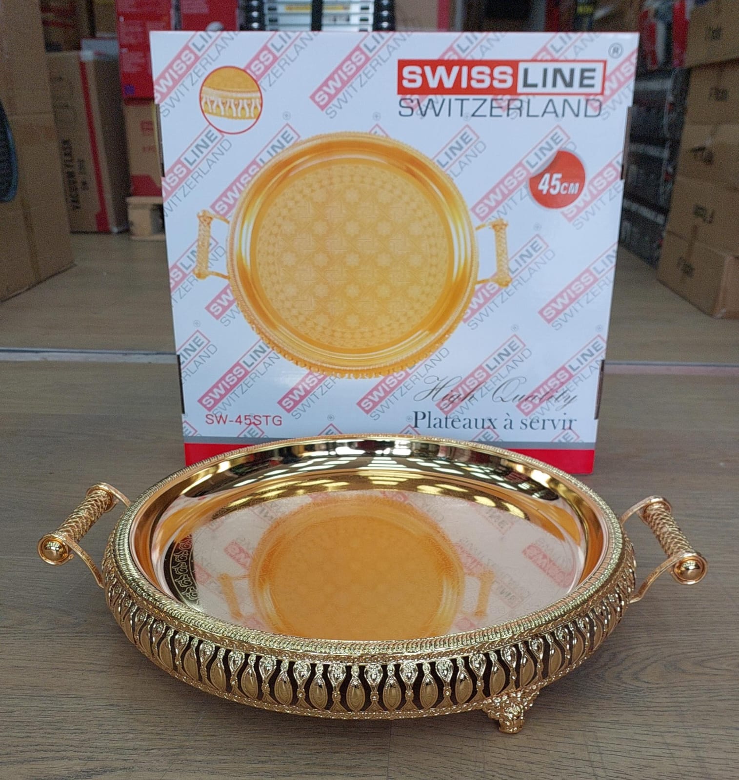 Plateau 45cm rond Doré SL