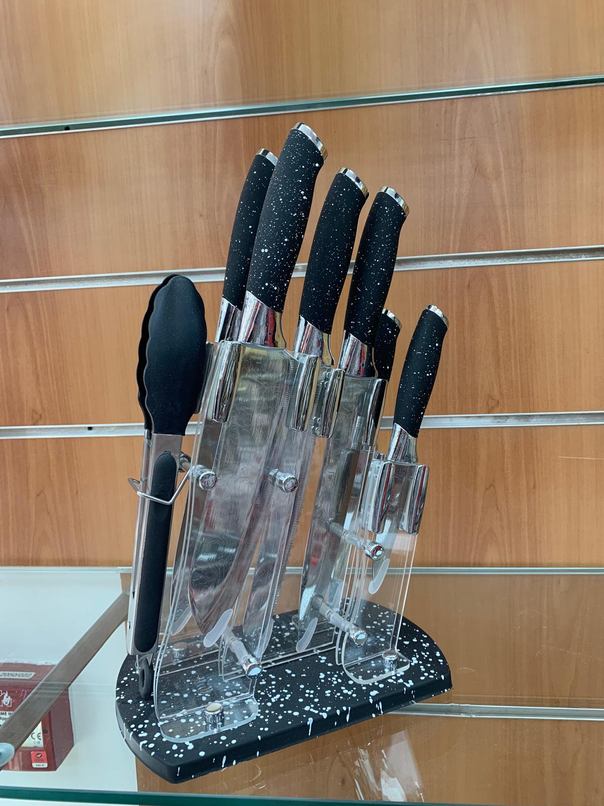 Couteaux socle moucheté 8pcs DH