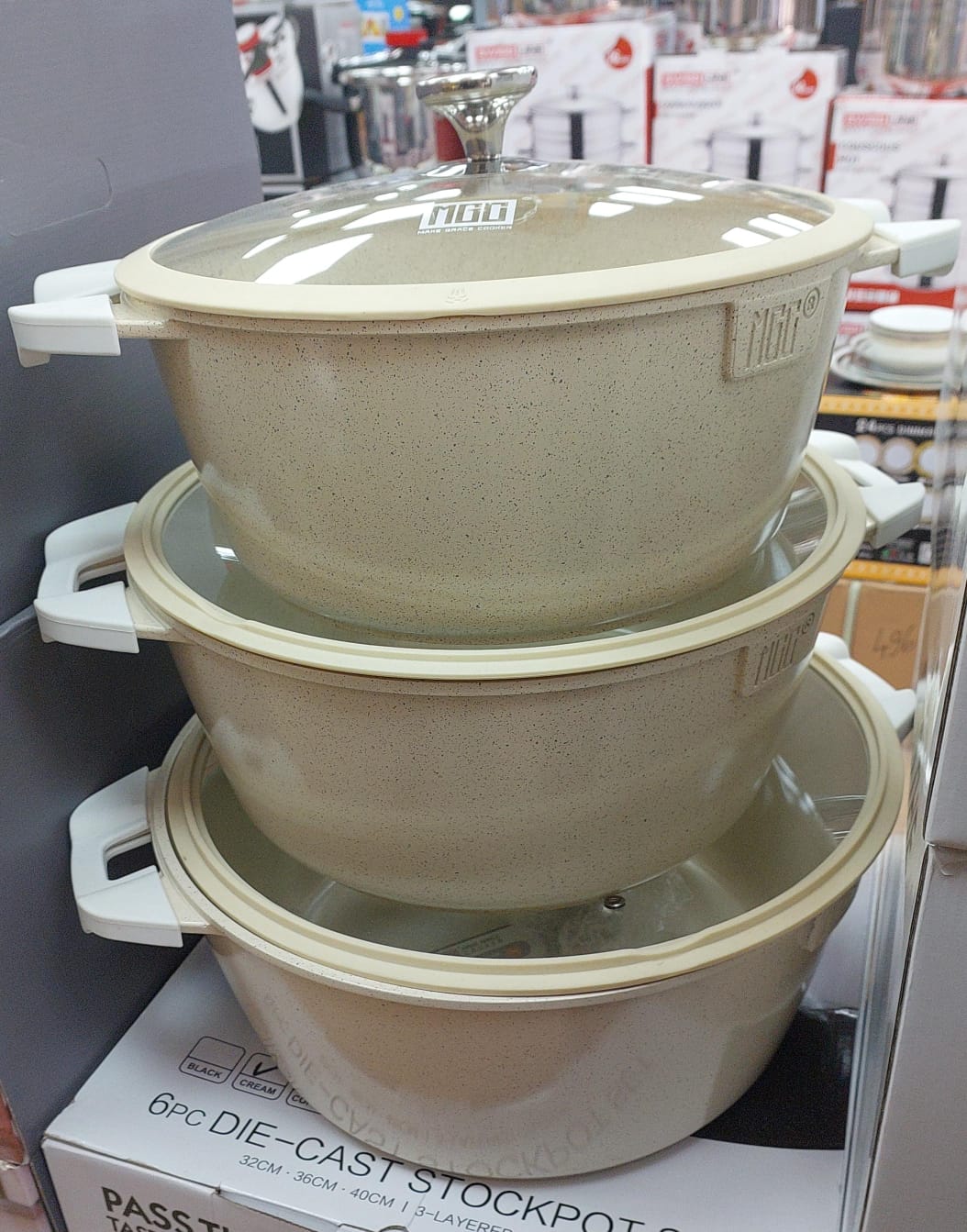 Faitout par 3 céramique 32/36cm/40cm 4 couleurs MGC