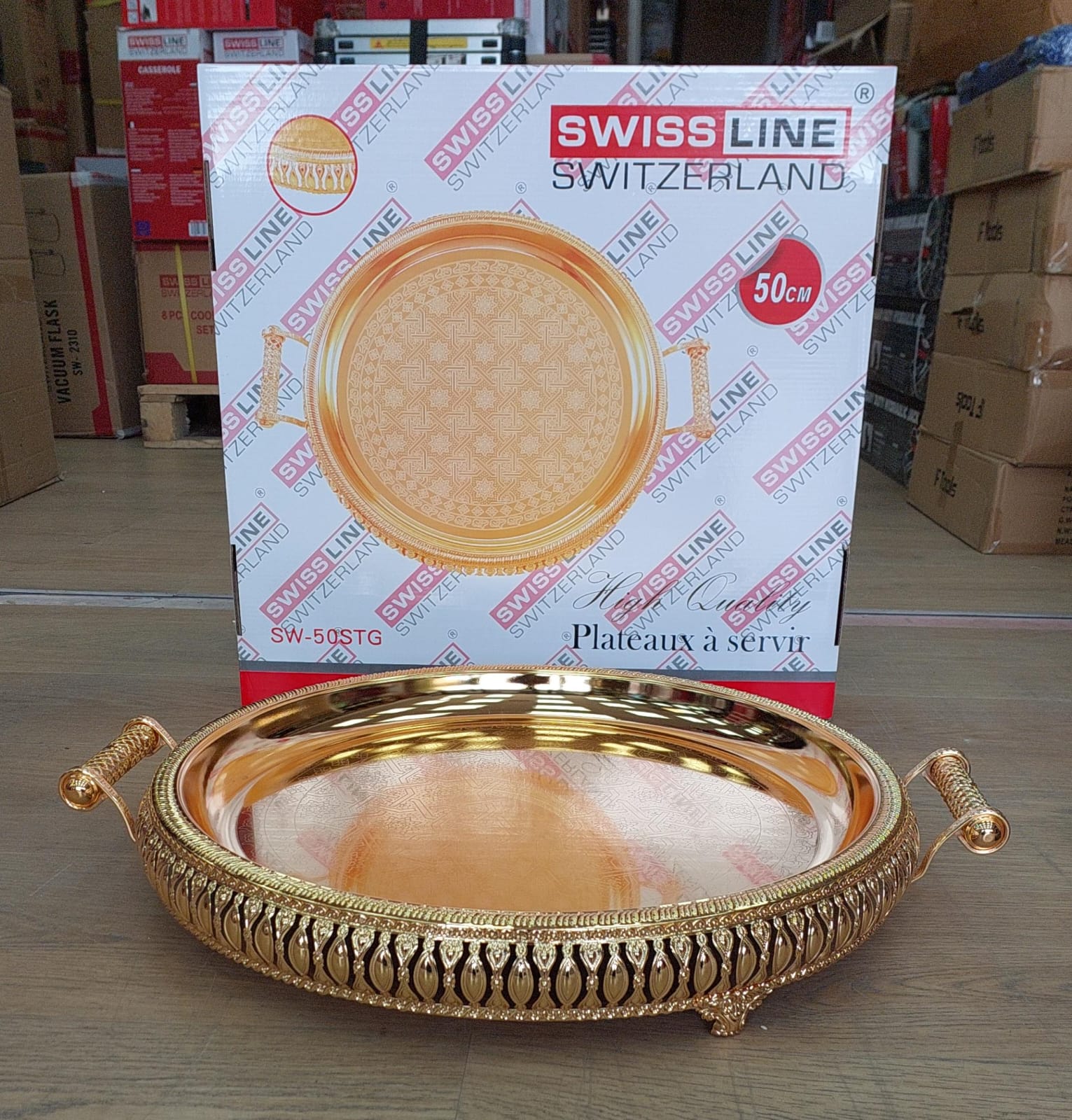 Plateau 50cm rond Doré SL