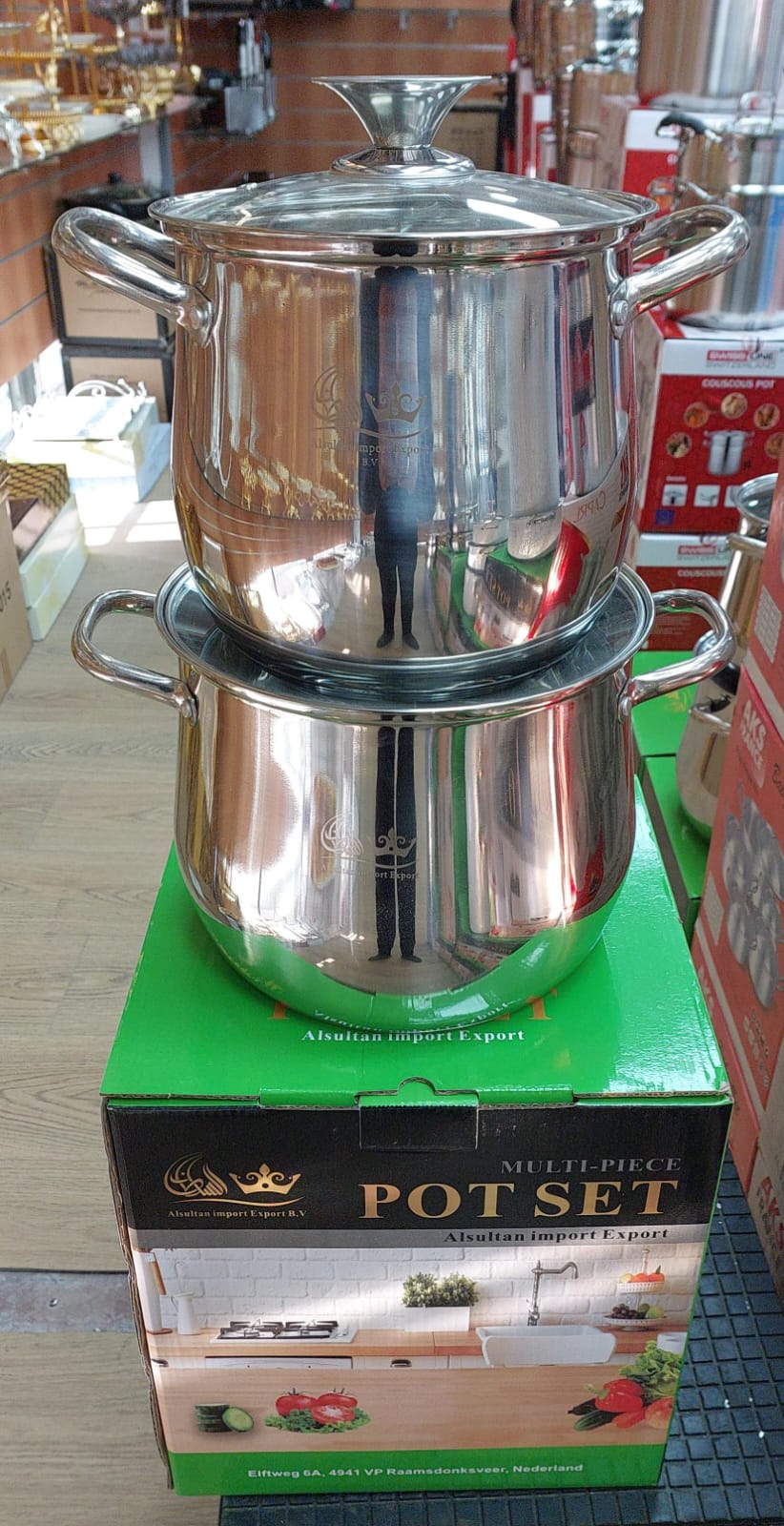 Faitout par 2 en inox 22/26cm SU