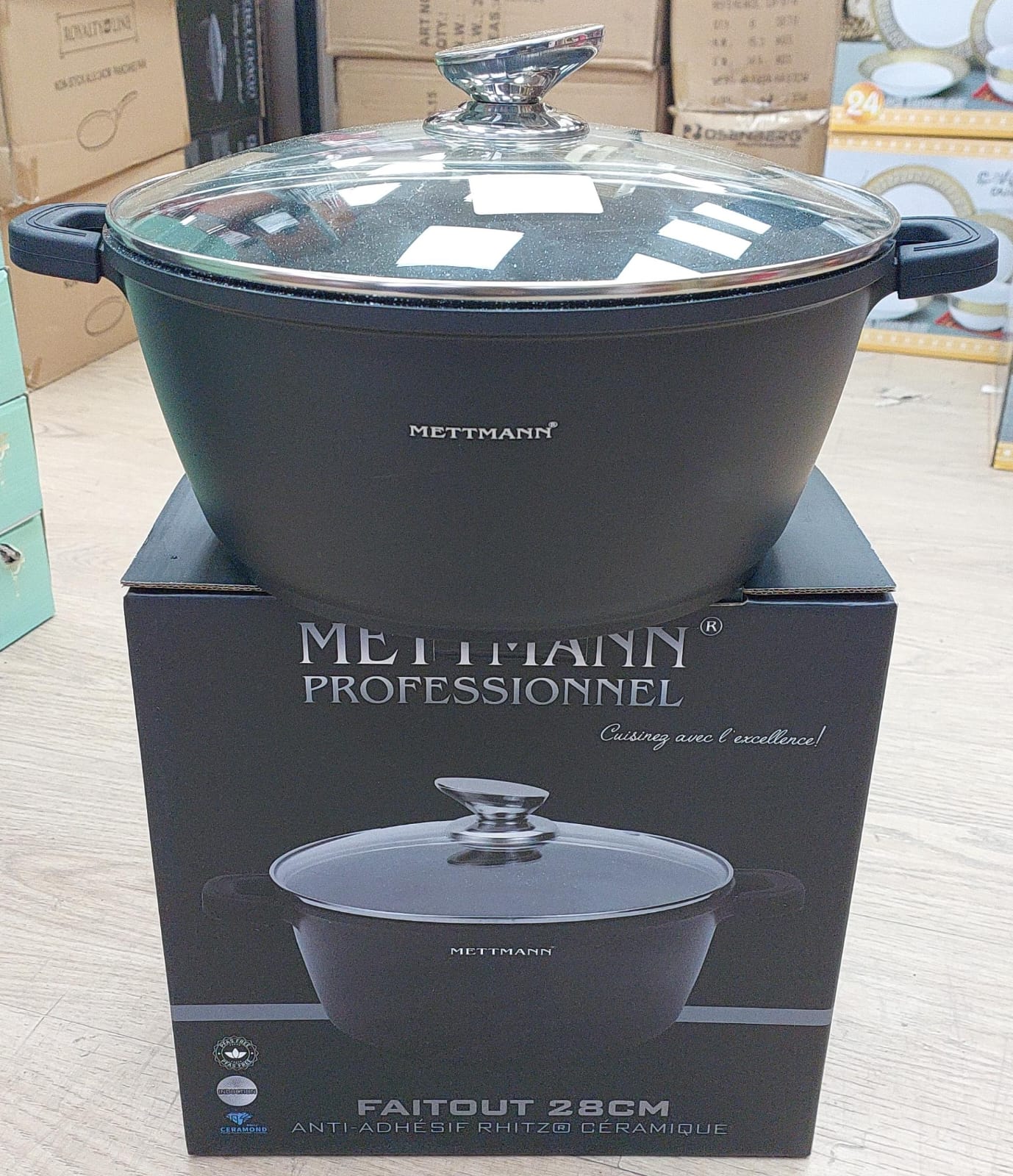 Faitout revêtement céramique + Couvercle de 20cm à 44cm MT