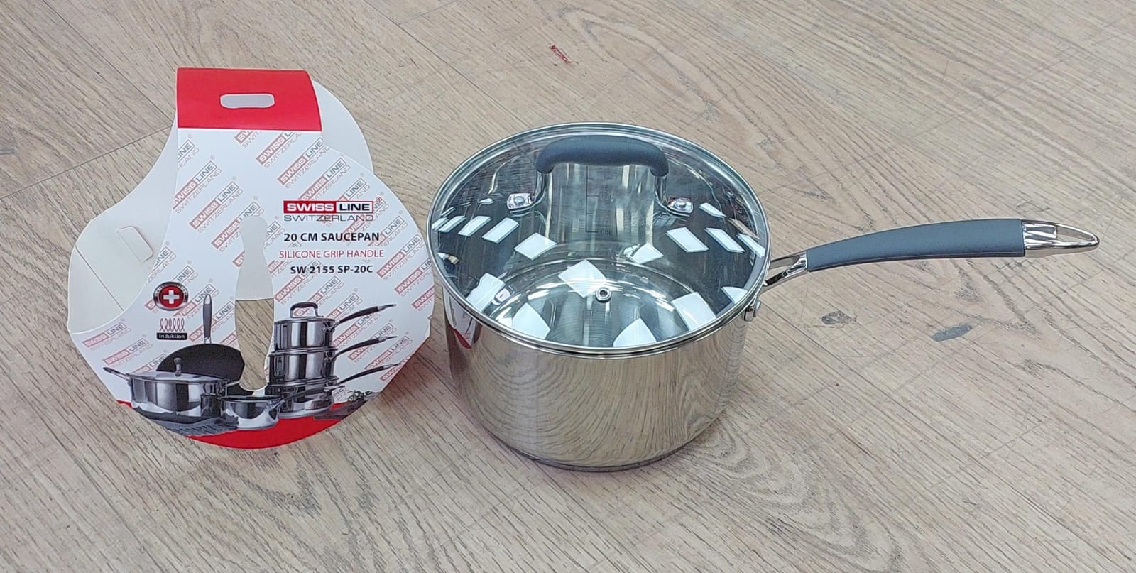 Casserole inox 20cm + couvercle poignée silicone SL