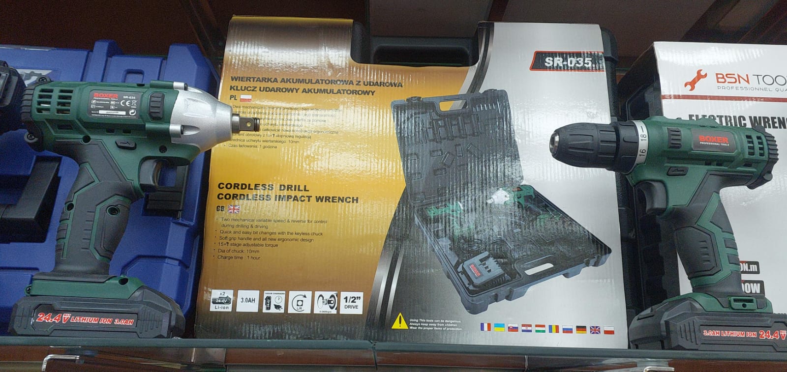 Coffret Visseuse + clé à choc 24.4V 3Ah BOXER