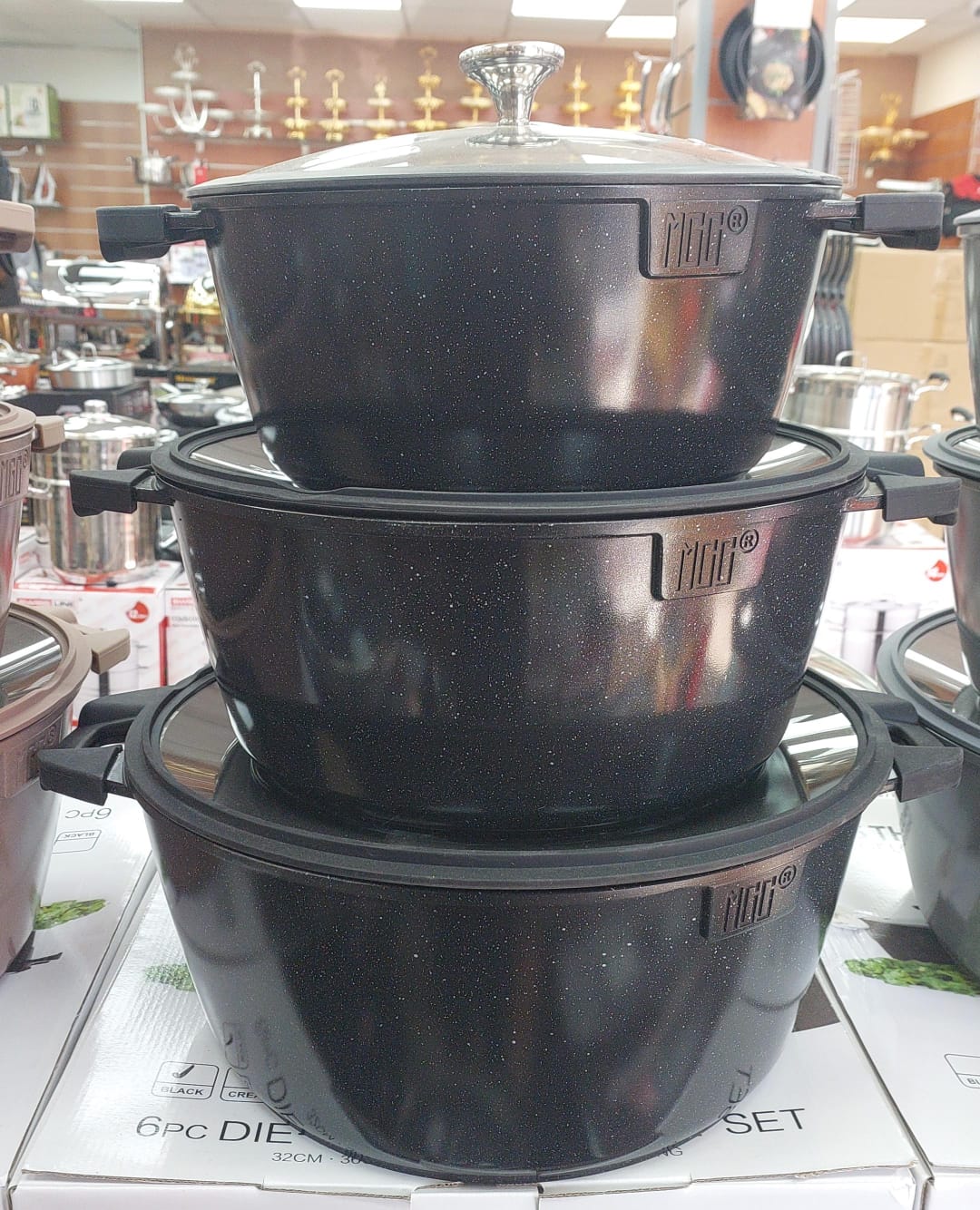 Faitout par 3 céramique 32/36cm/40cm 4 couleurs MGC