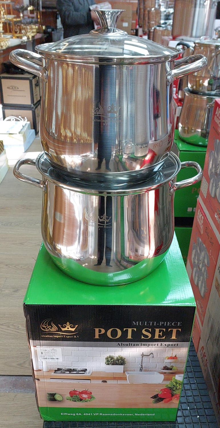 Faitout par 2 en inox 24/28cm SU