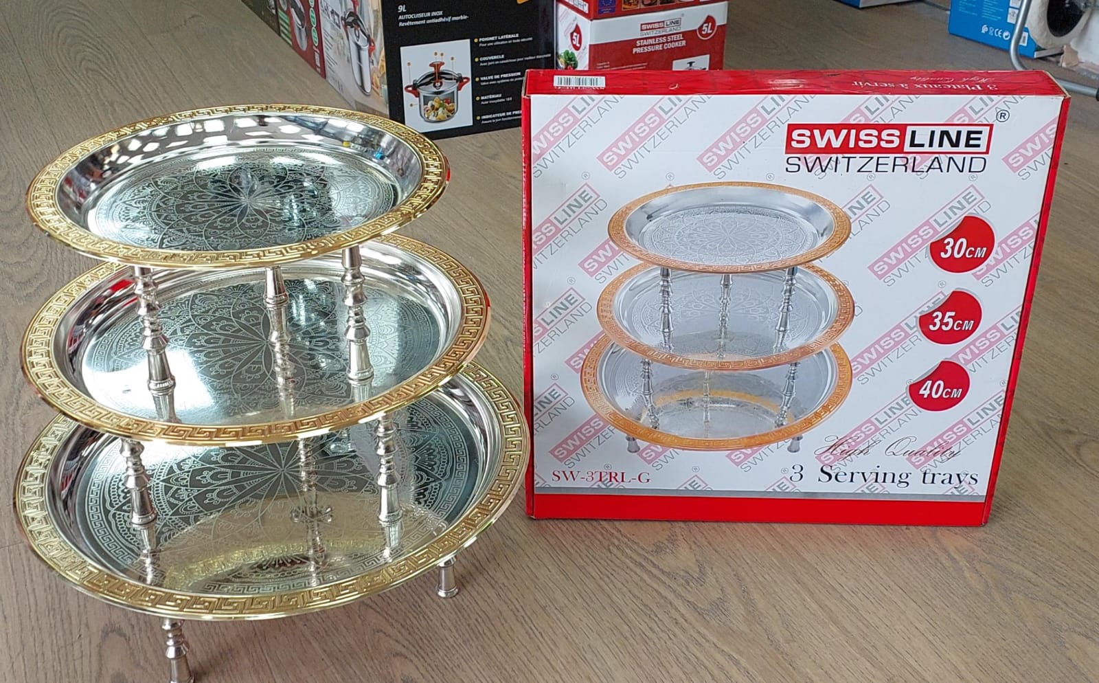 Plateaux à pied par 3 30/35/40cm SL