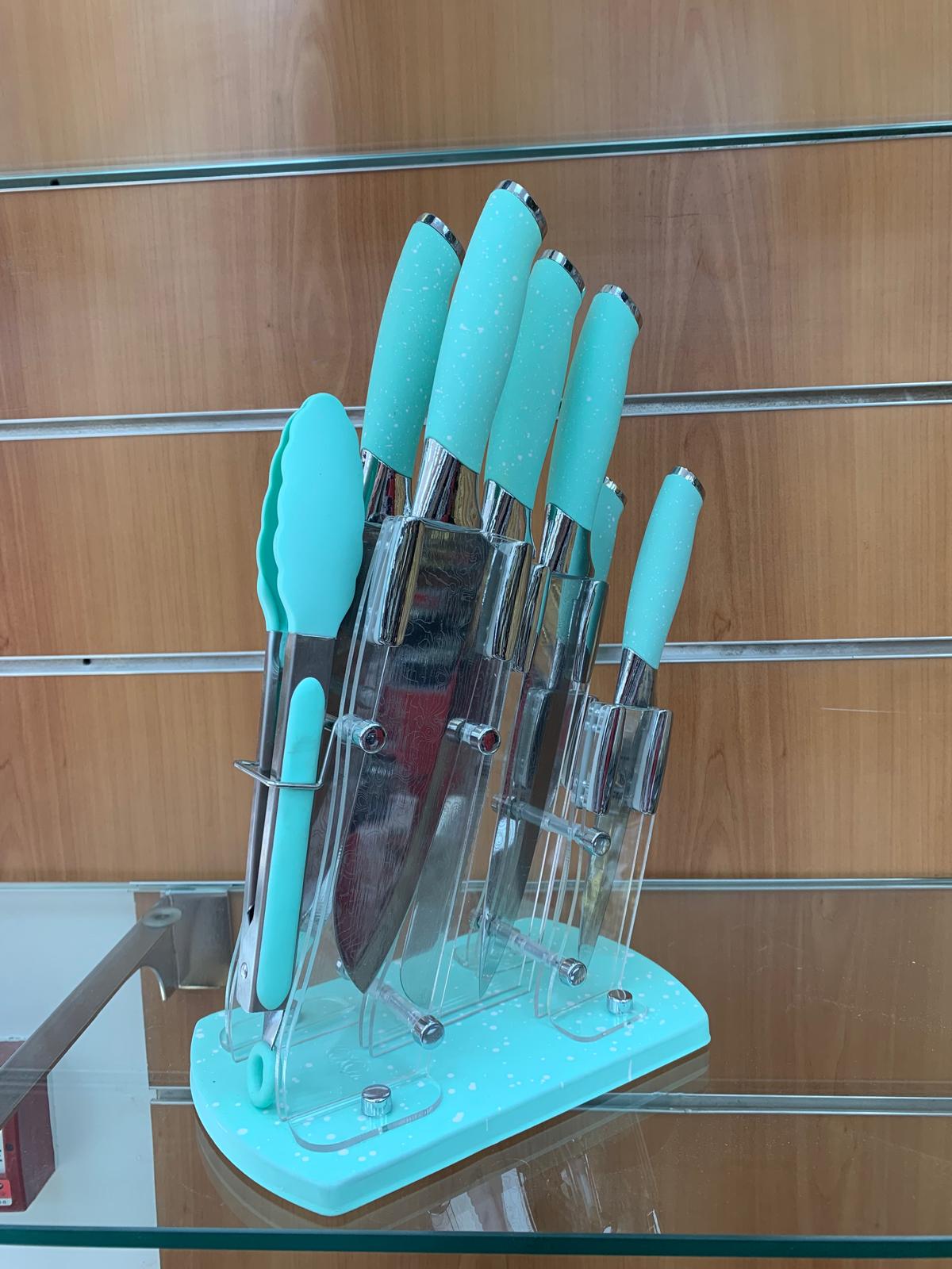 Couteaux socle moucheté 8pcs DH