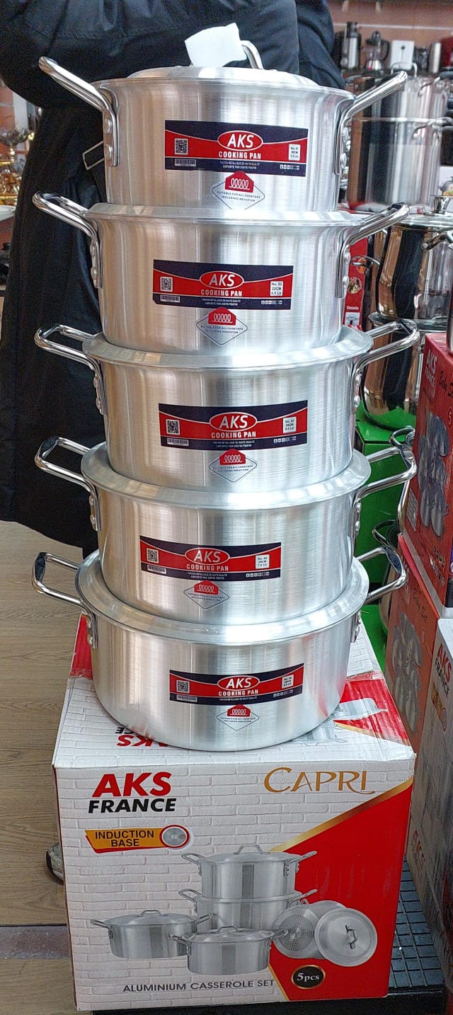 Faitout en Aluminium10 pièces 3.5/4.5/6/7.5/9L CAPRI tout feux AK