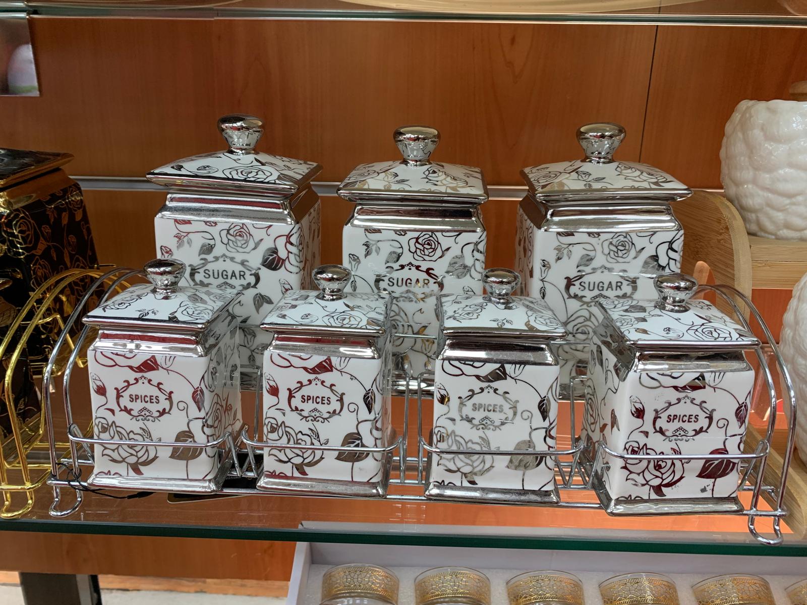 Pot à épices carré 7pcs + présentoir DH