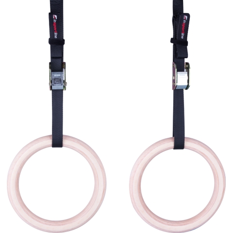 Mediniai gimnastikos žiedai su diržais inSPORTline CF927 (23 mm)