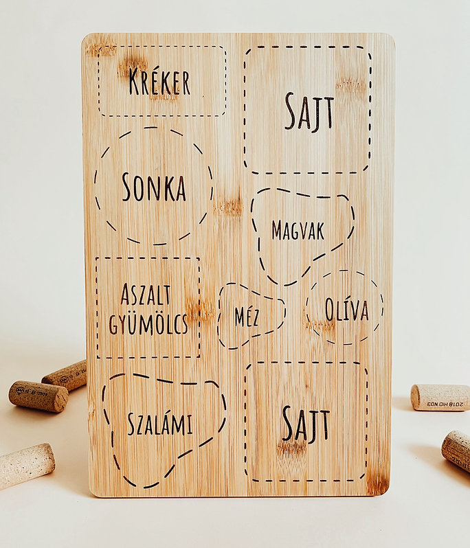 Gravírozott bambusz vágódeszka