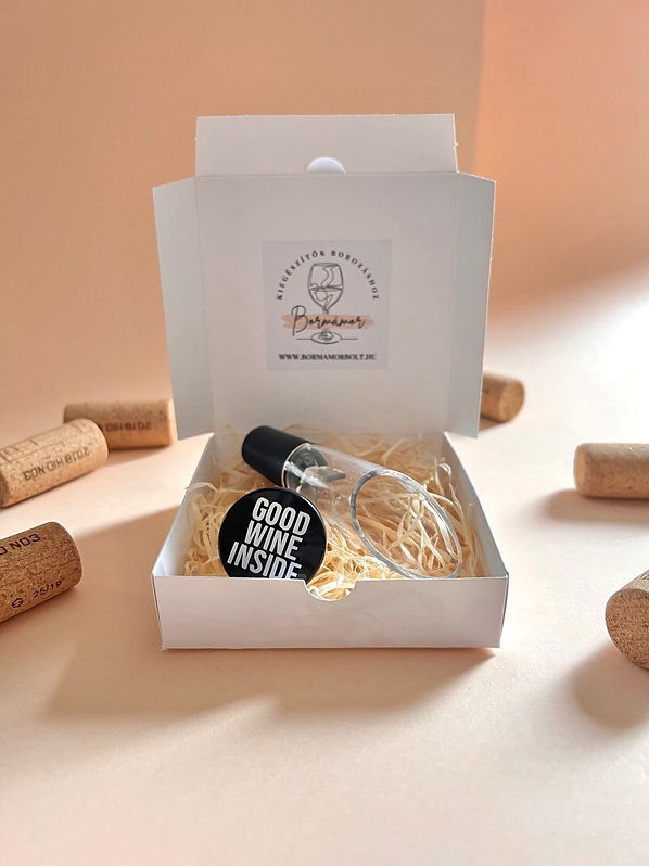 Bormámor cseppőr & borosdugó szett