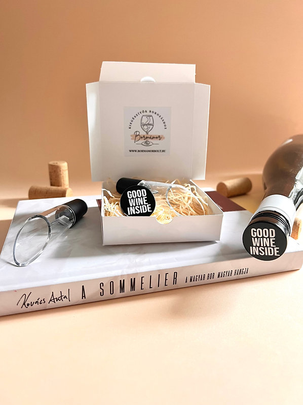 Bormámor cseppőr & borosdugó szett