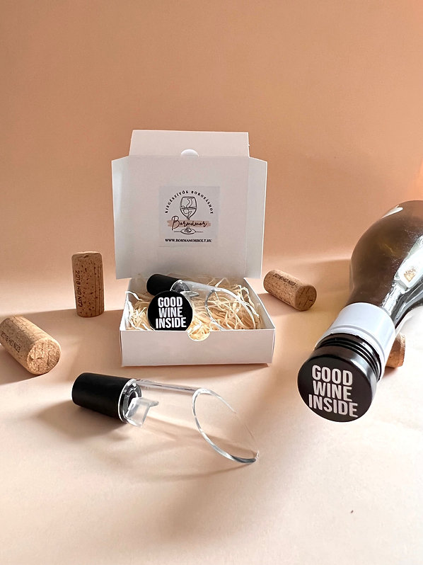 Bormámor cseppőr & borosdugó szett