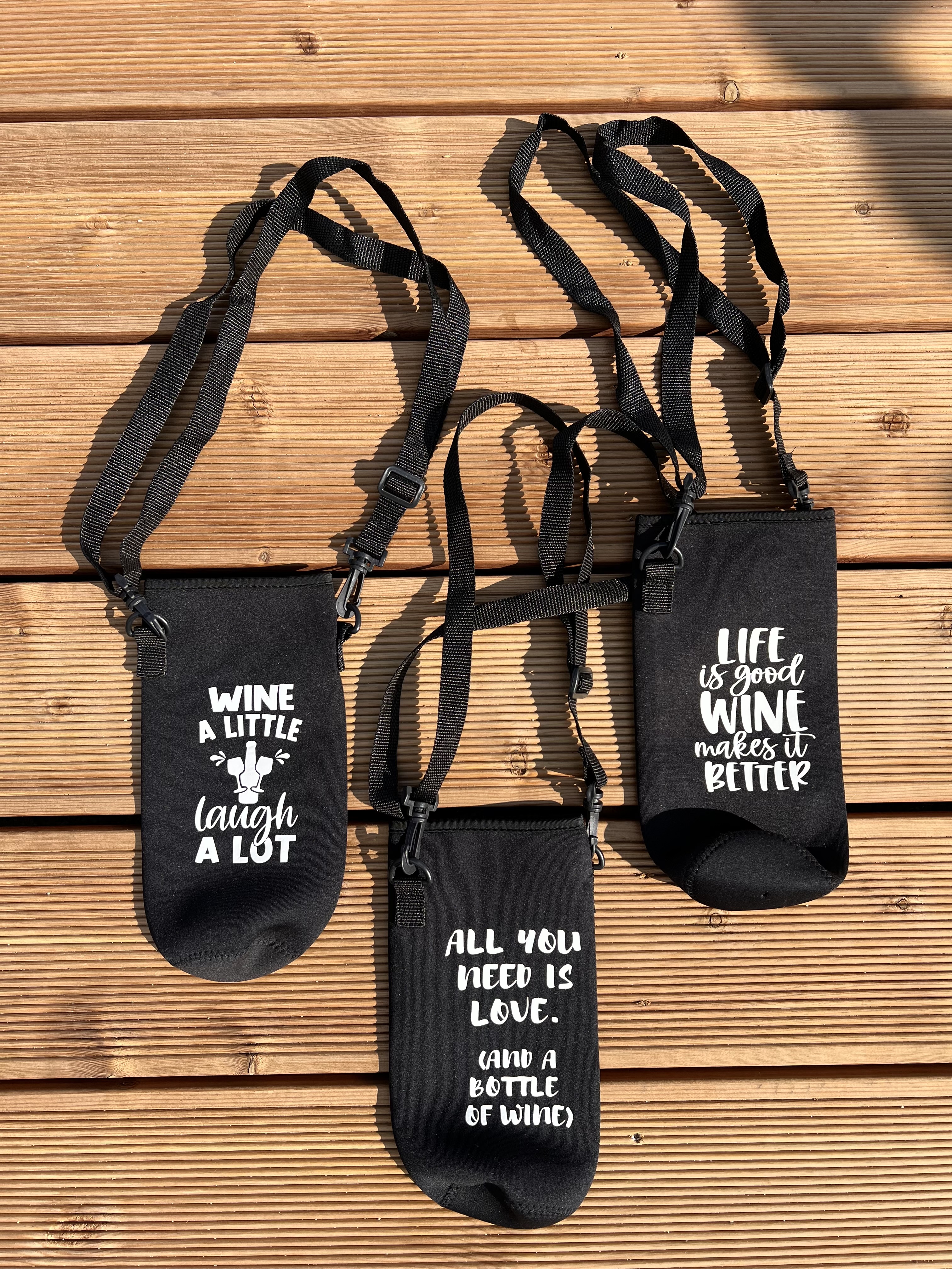 Neoprén borosüveg tartó pánttal