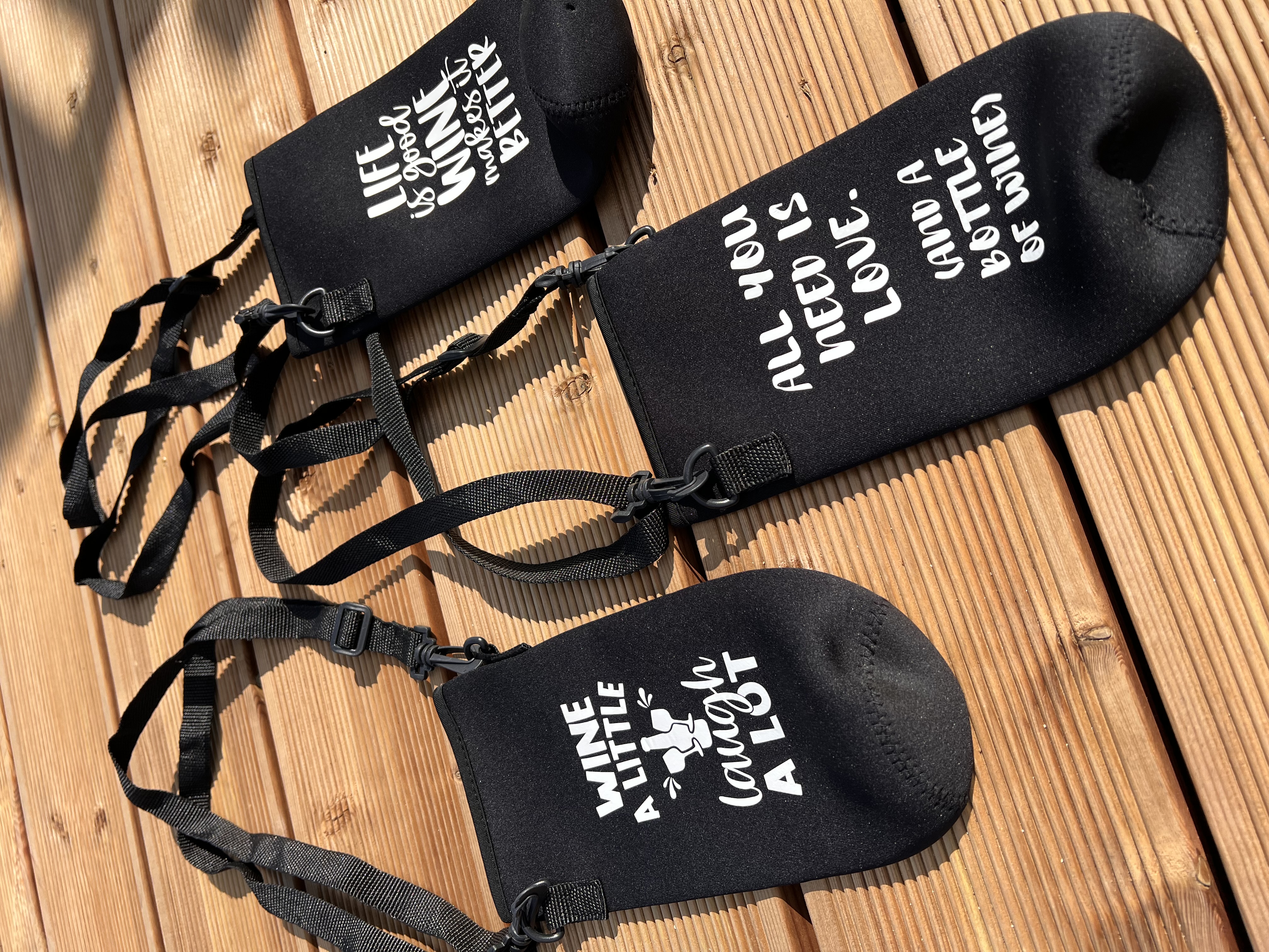 Neoprén borosüveg tartó pánttal