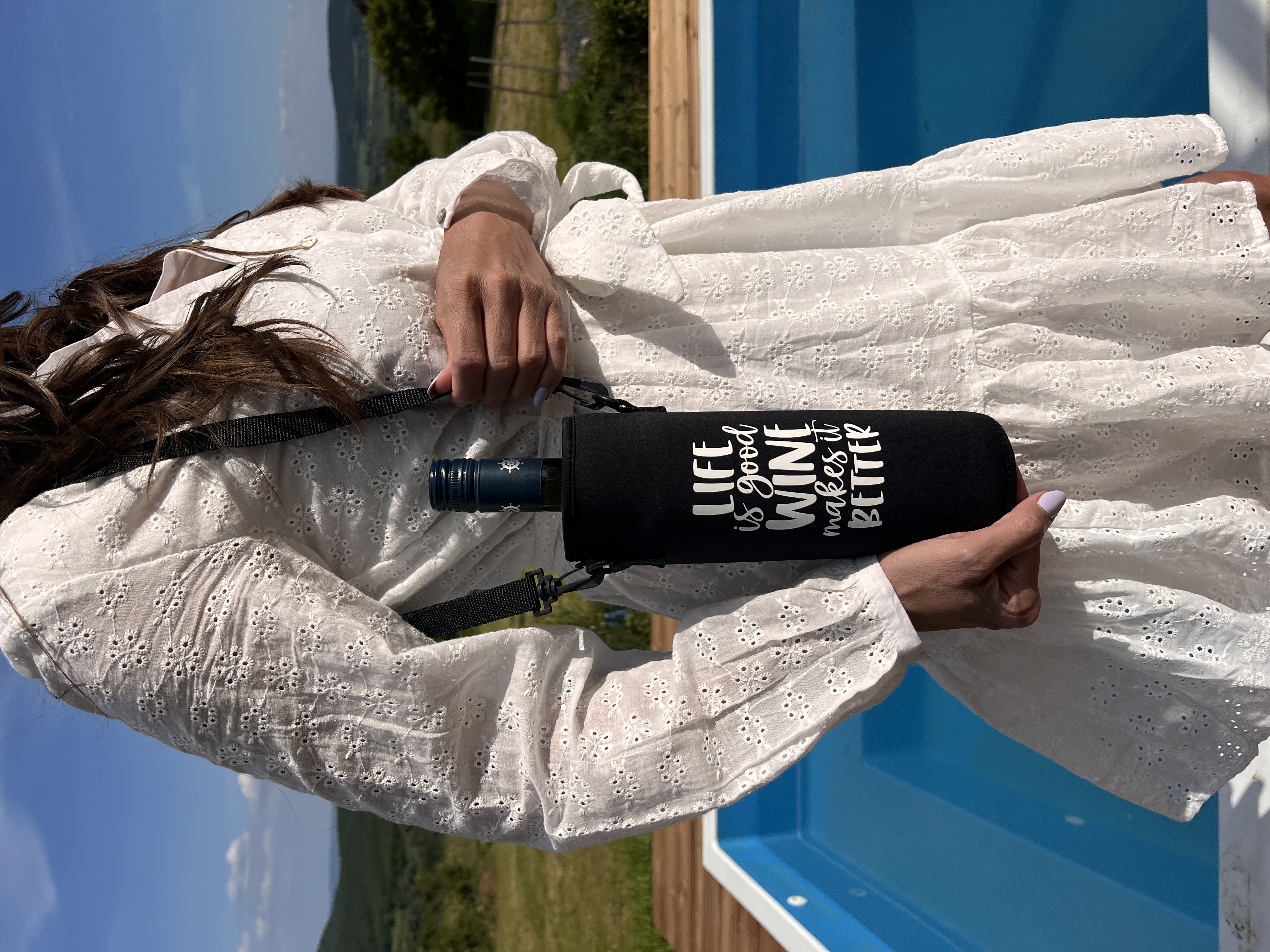 Neoprén borosüveg tartó pánttal