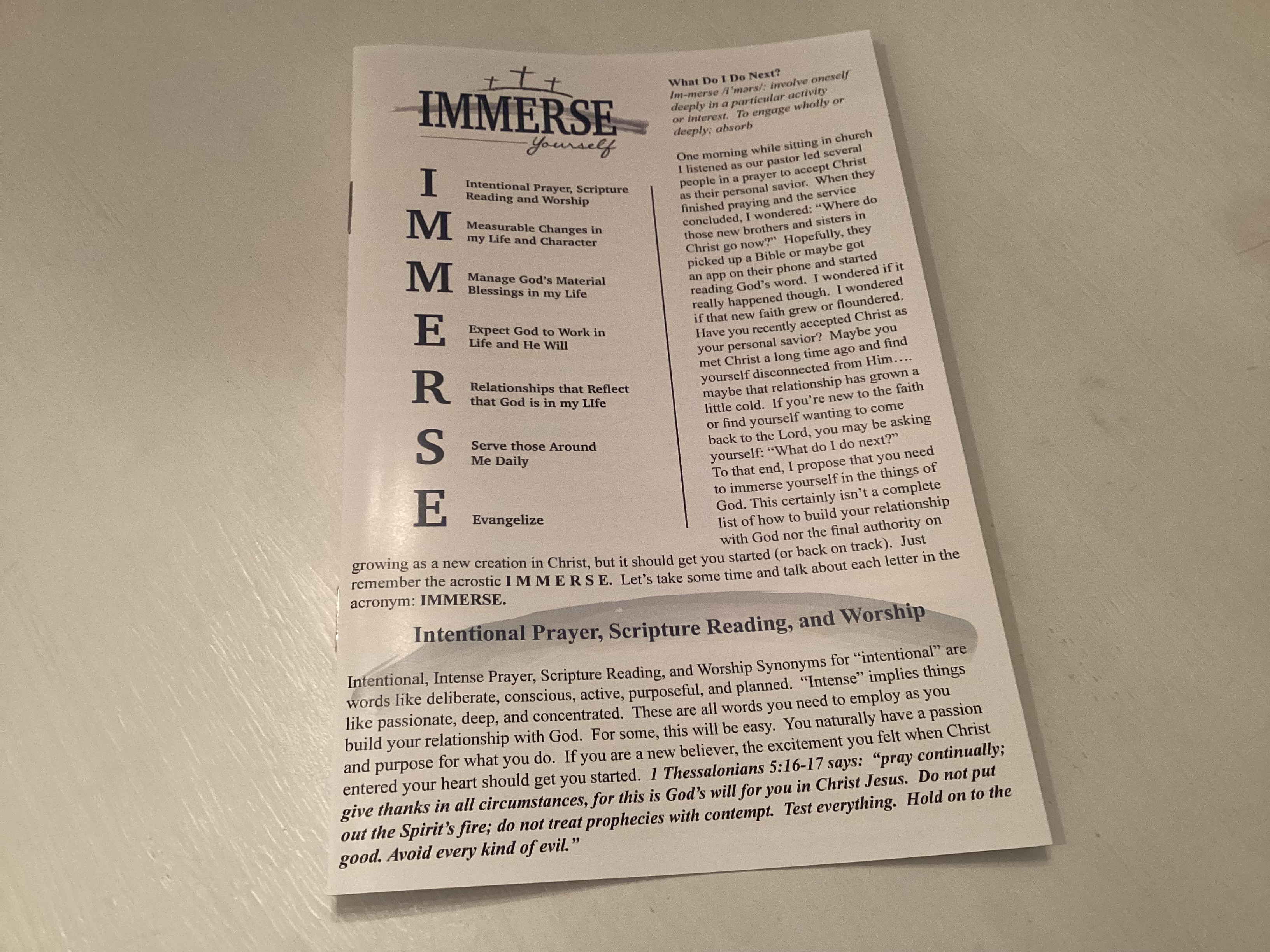 The Original IMMERSE Booklet