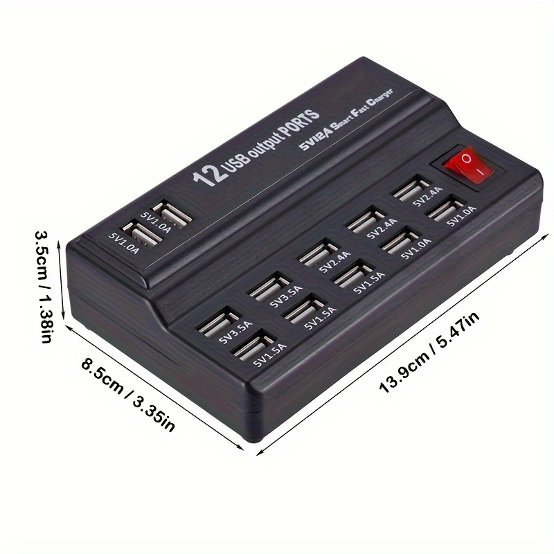 12-Port USB Charger Hub