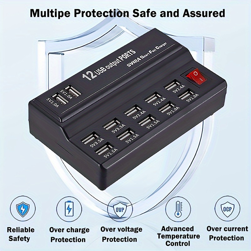 12-Port USB Charger Hub