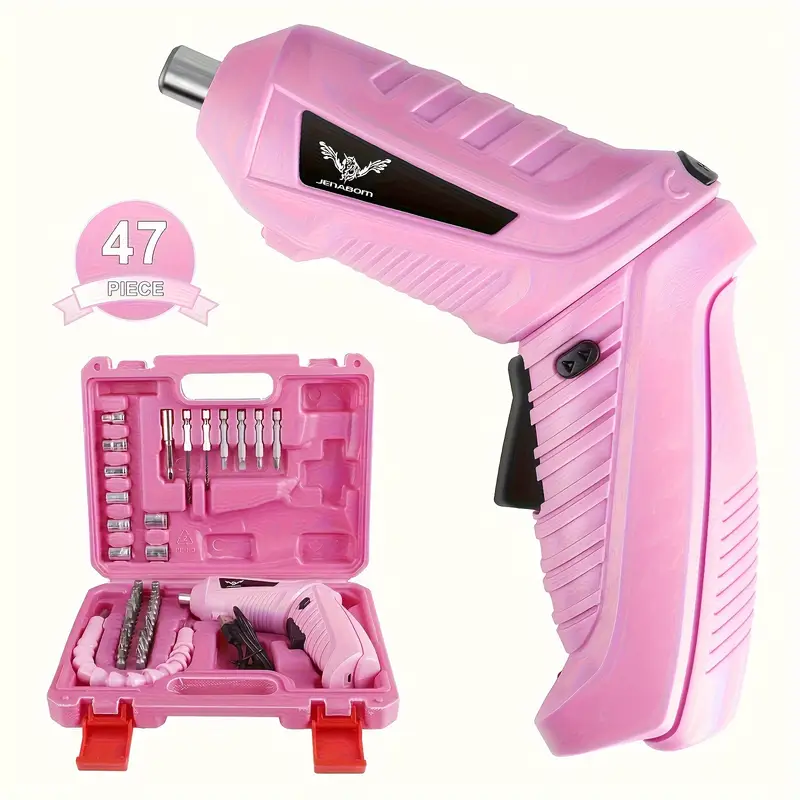 Cordless Pink Electric Screwdriver
