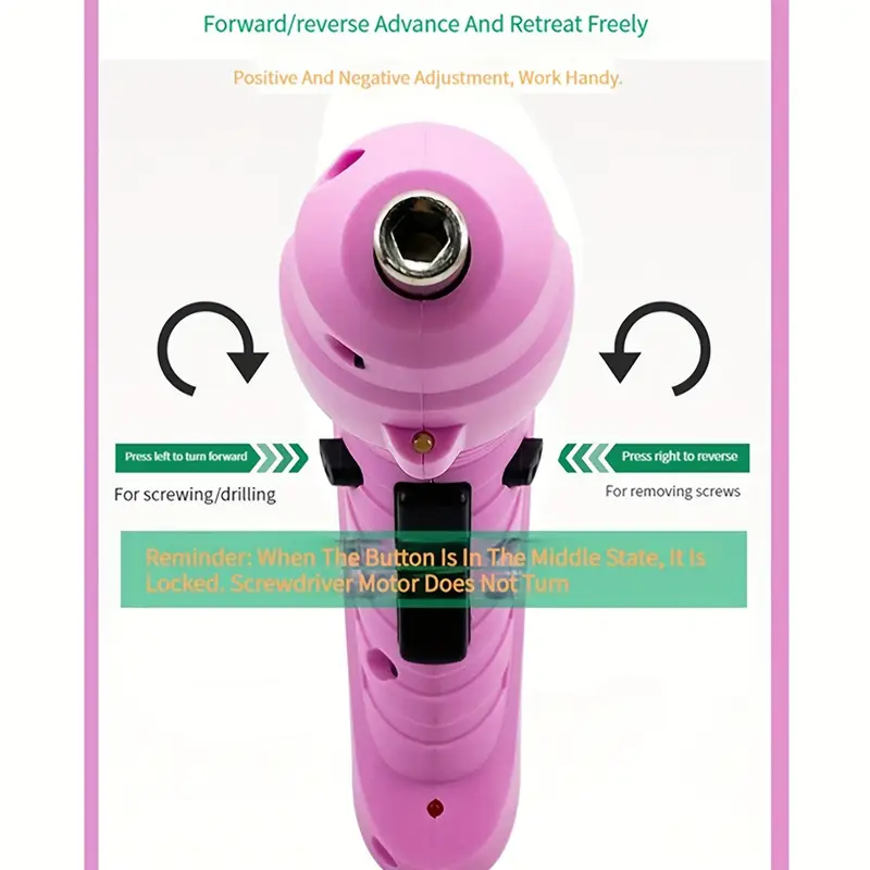 Cordless Pink Electric Screwdriver