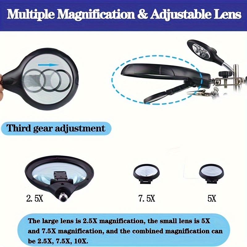 Adjustable Helping Hand Magnifying Glass
