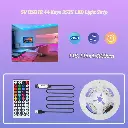 1pc 3535RGB LED Strip with 44-Key IR Remote Controller – USB Powered, DIY Cuttable Color