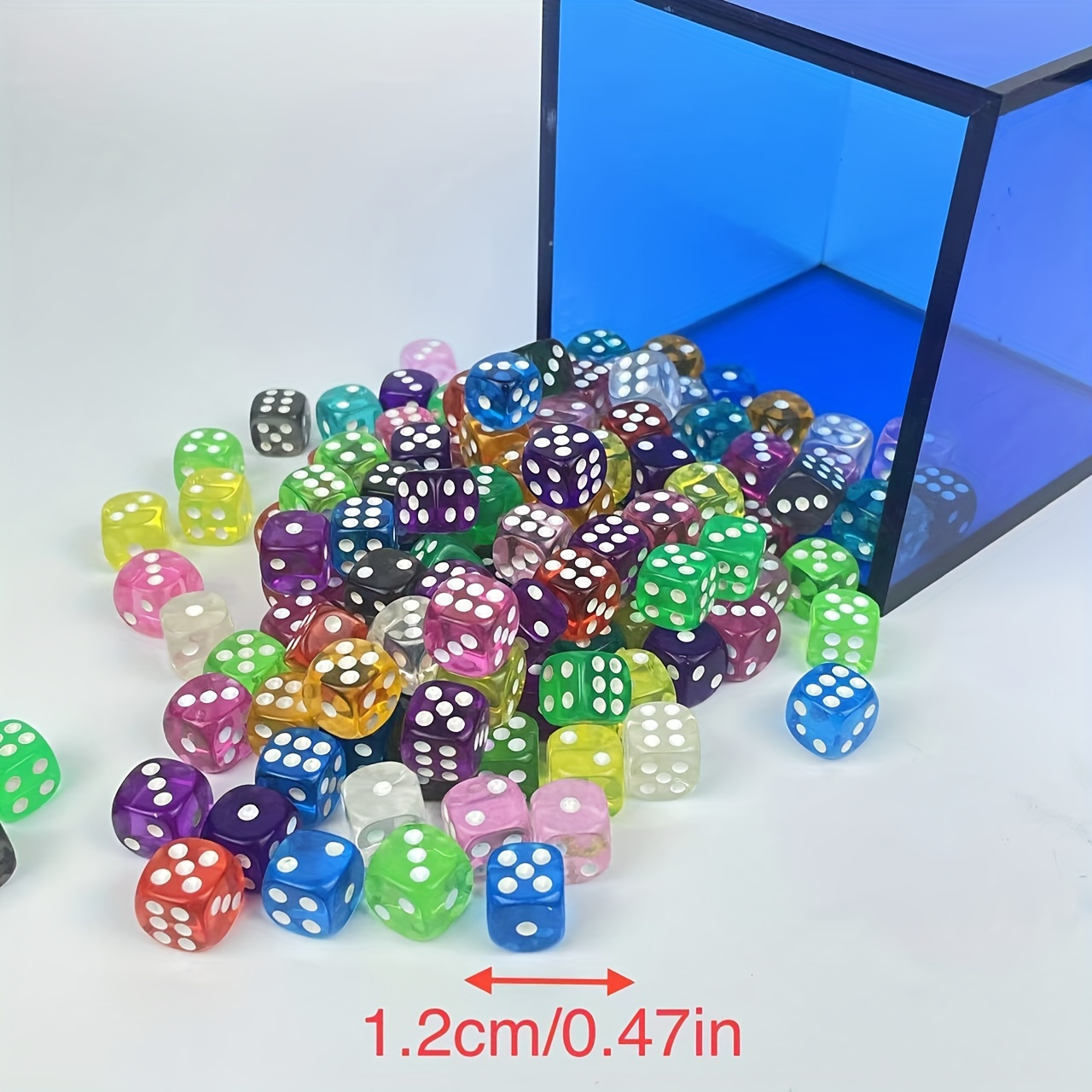 20pcs Transparent Candy-Colored Acrylic Dice Set – Multifunctional Polyhedral Dice for Party Favors & Action Games, Suitable for Ages 18 Months and Up