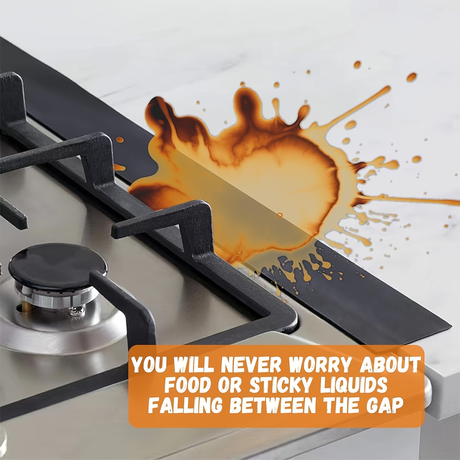  Pair of 21-Inch Silicone Stove Gap Covers – Heat Resistant Kitchen Countertop Gap Fillers, Easy Clean Silicone Stove Gap Covers for Stove and Counter Protection, No Charging or Batteries Required