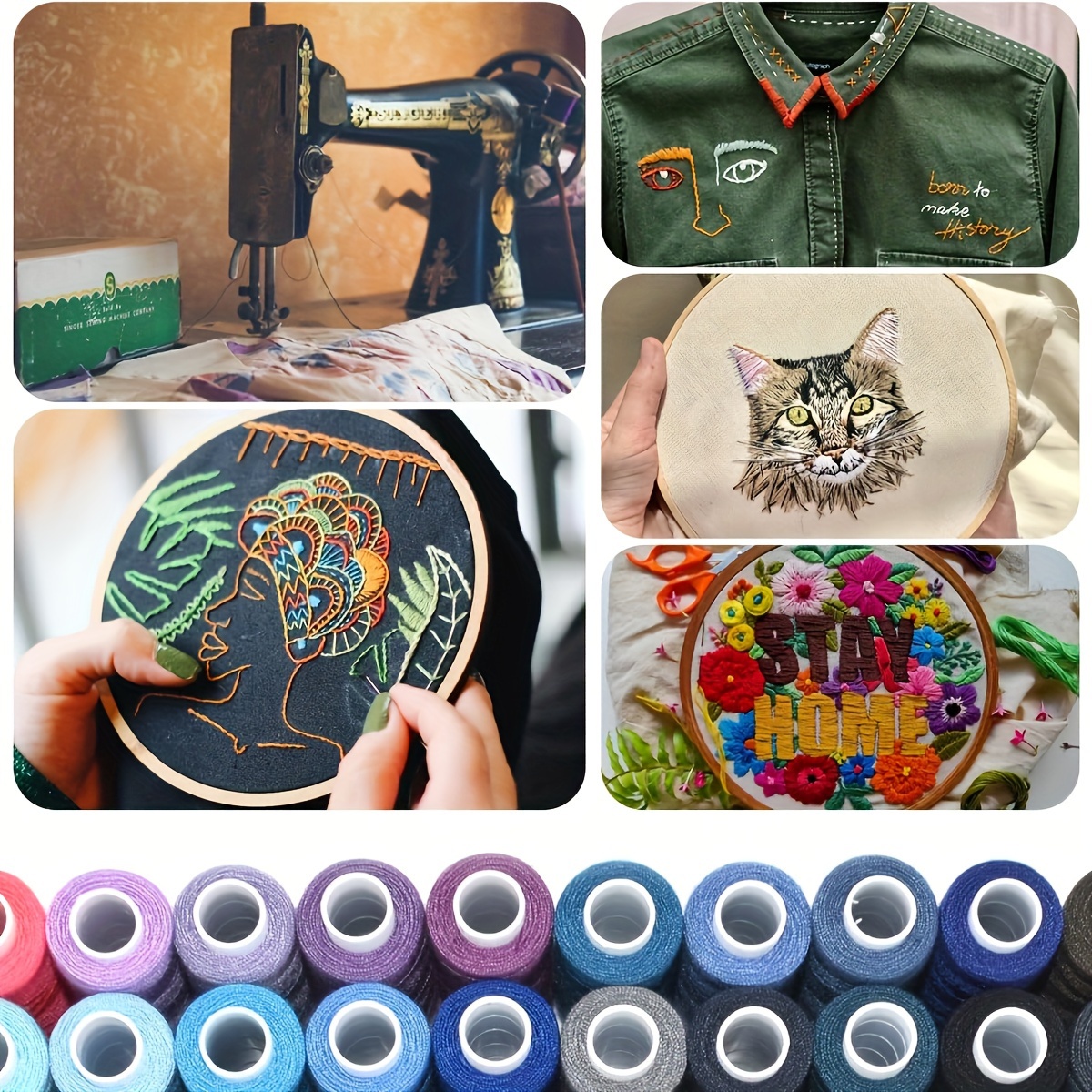 10 Rolls Random Color Polyester Sewing Thread – 100% Polyester, Ideal for Sewing Enthusiasts & Beginners, Mixed Colors