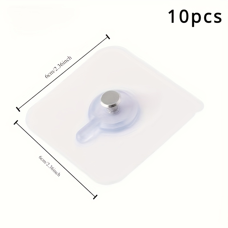 10pcs Self-Adhesive Wall Hooks – 13lb Capacity, No Nails Needed, Plastic & Other Material, Easy Damage-Free Hanging