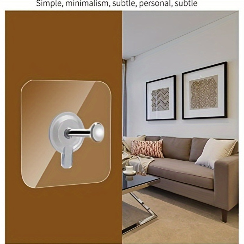 10pcs Self-Adhesive Wall Hooks – 13lb Capacity, No Nails Needed, Plastic & Other Material, Easy Damage-Free Hanging