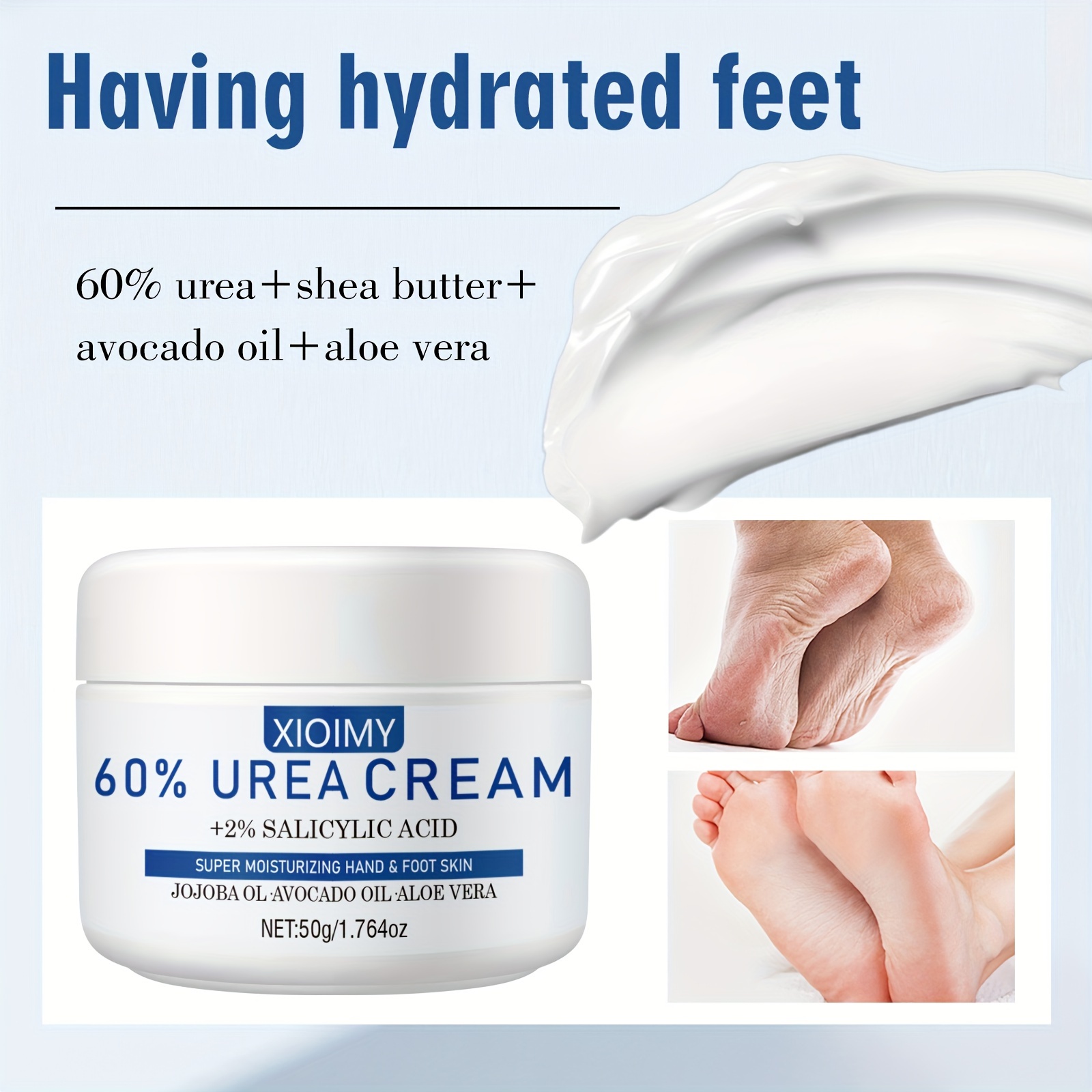 50G/60% Urea + 2% Salicylic Acid Foot Cream – Deep Moisturizing & Nourishing for Dry, Rough, Cracked Feet