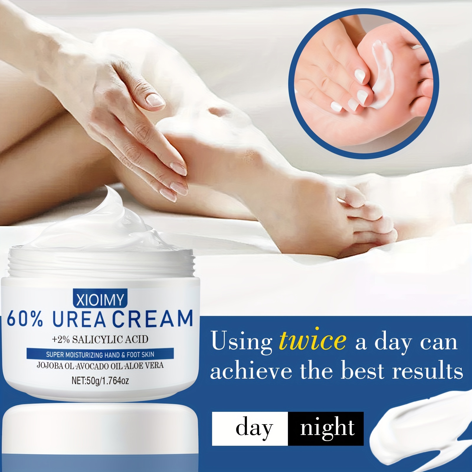 50G/60% Urea + 2% Salicylic Acid Foot Cream – Deep Moisturizing & Nourishing for Dry, Rough, Cracked Feet