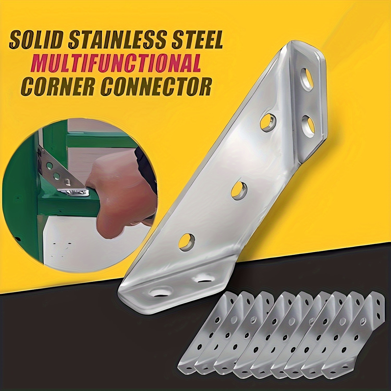 50Pcs Set Stainless Steel Corner Bracket