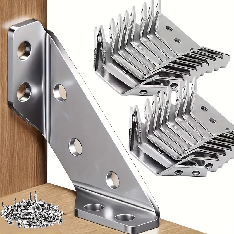 50Pcs Set Stainless Steel Corner Bracket