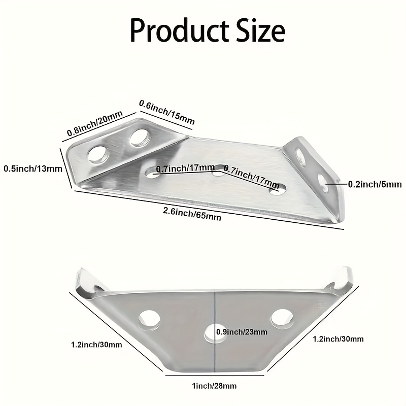50Pcs Set Stainless Steel Corner Bracket