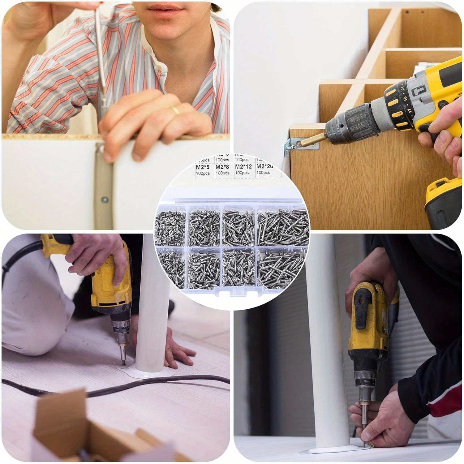 800 Pieces Assorted Screws Set