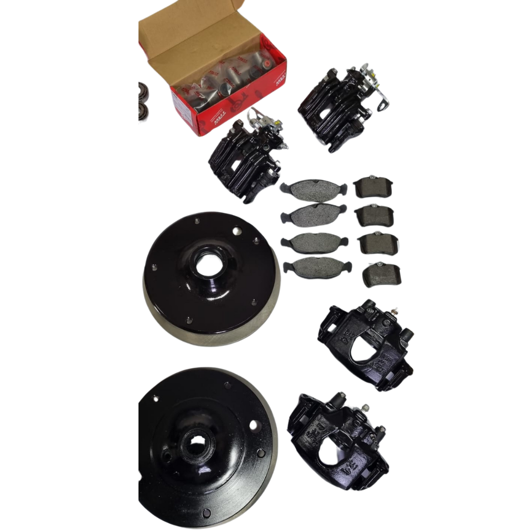 KIT DE FREIO A DISCO PARA FUSCA E DERIVADOS MODELO EMBUCHAMENTO DIANT. E TRAS. FURAÇÃO 5X205