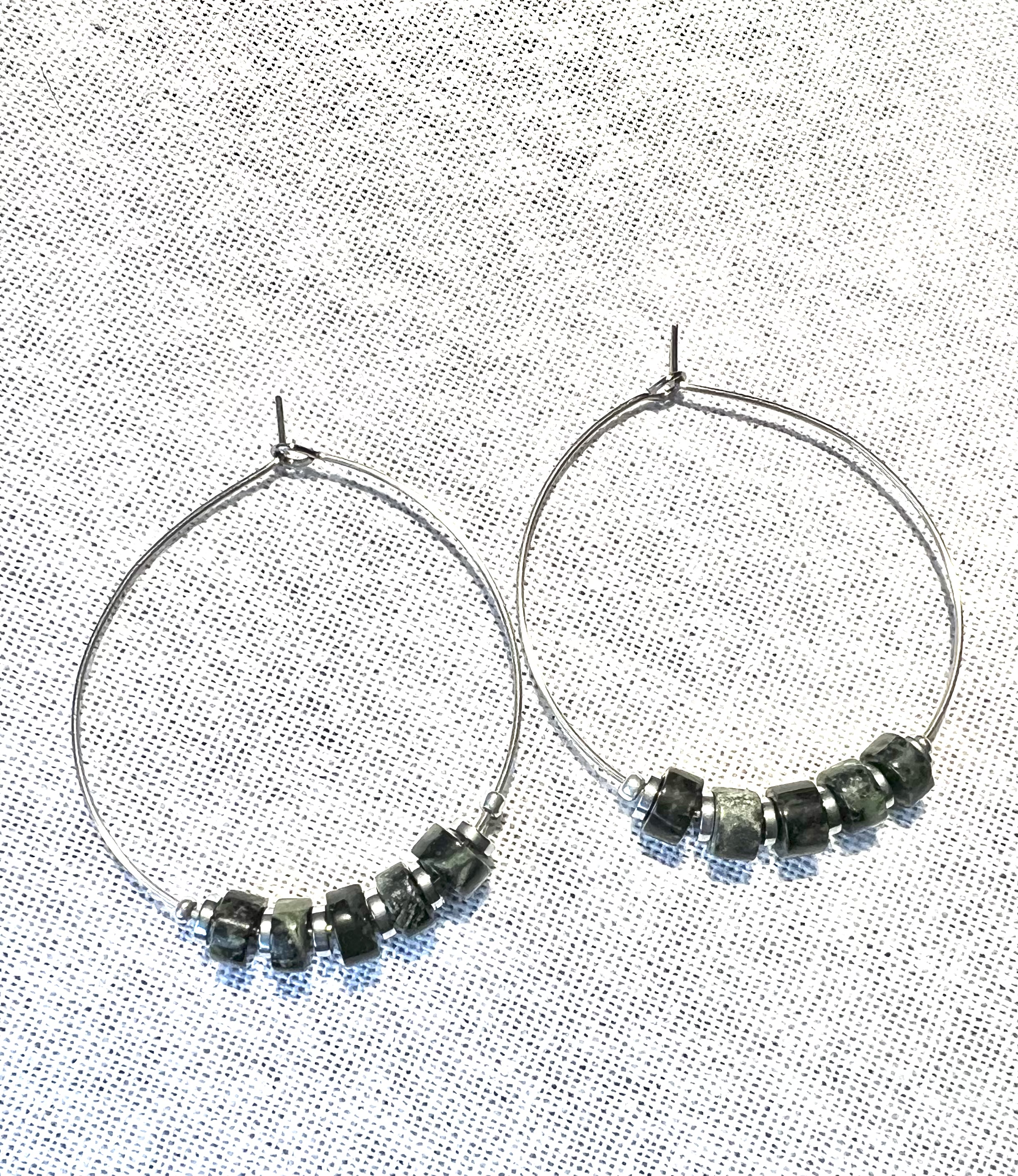 Créoles DEEP GREEN SEA jaspe Kambaba